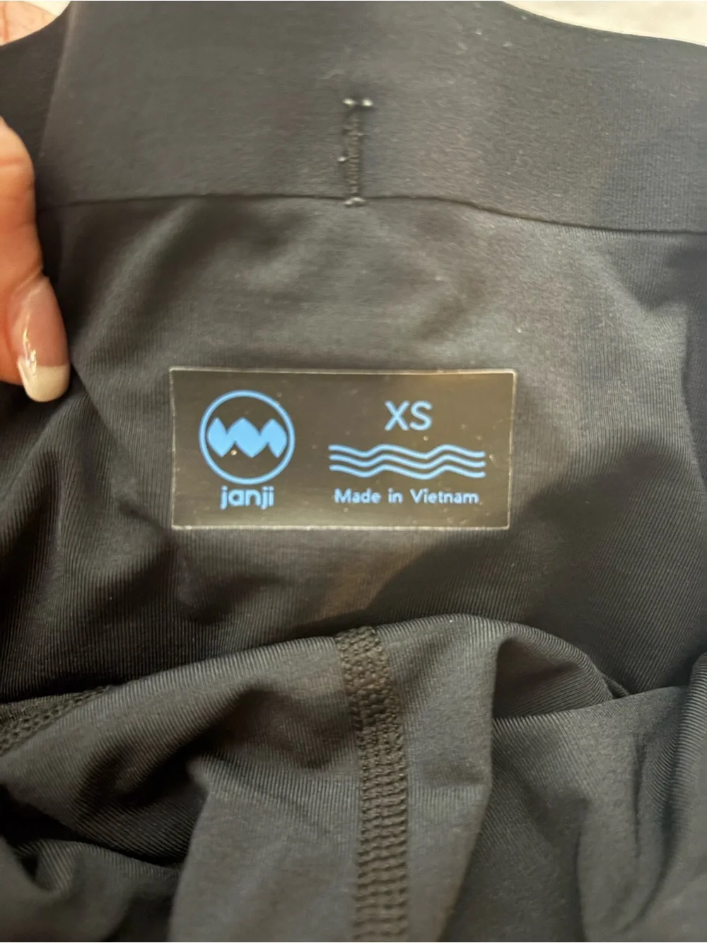 Janji Black Athletic Running Shorts with Blue Drawstring Tip